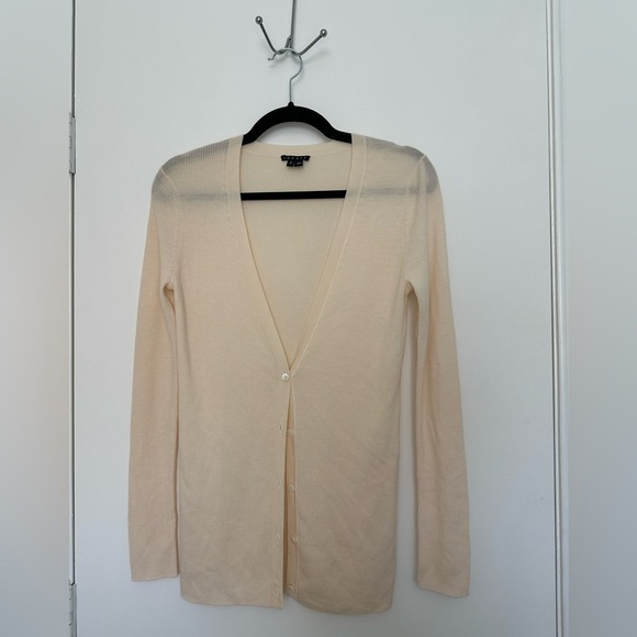 Theory Women's Wide Ribbed Cardigan Merino Wool Size Small - Picture 3 of 7